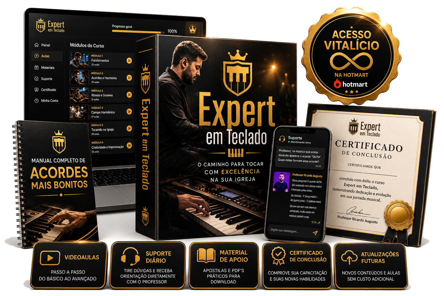 Tudo o que você recebe no Expert em Teclado