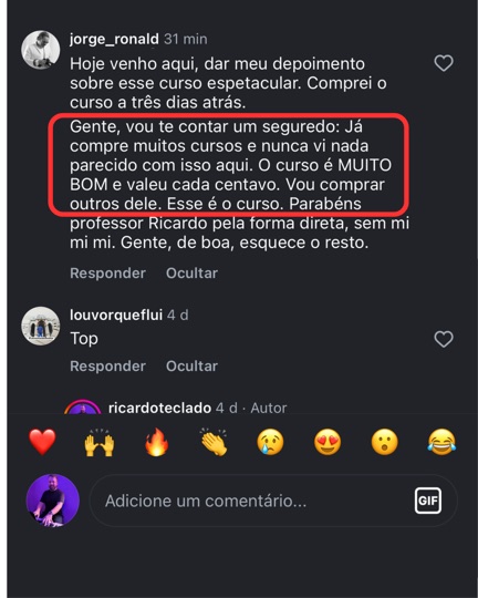Depoimento de aluno do Expert em Teclado