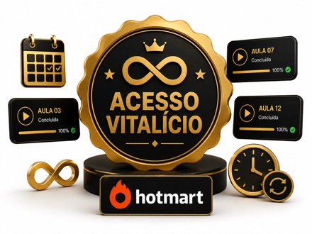 Mockup do acesso vitalício na Hotmart do Expert em Teclado