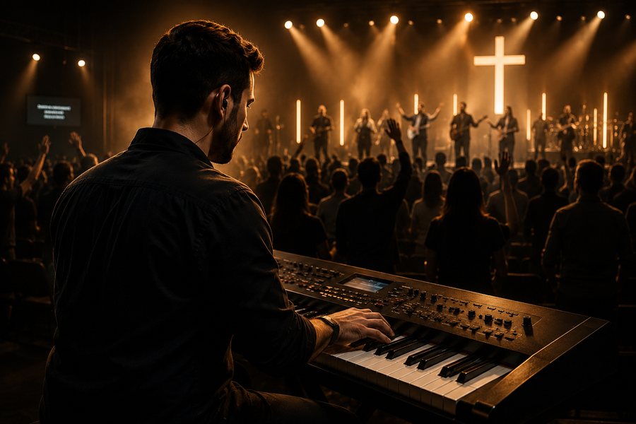 Tecladista evoluindo do básico ao louvor cheio que emociona a igreja